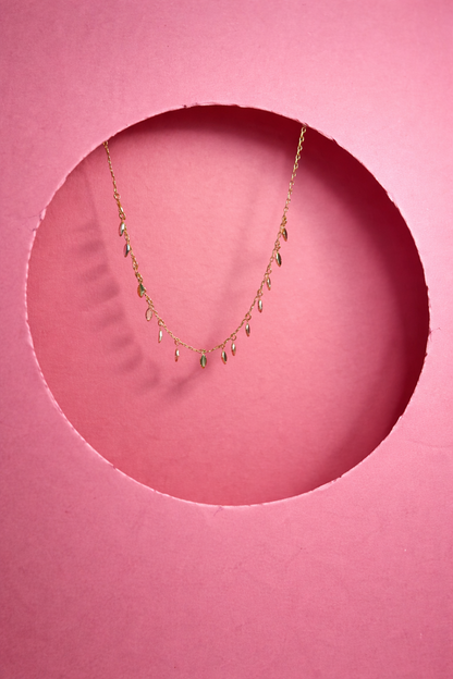 Minimal Gold Charm Necklace for Women | Elegant Dainty Drop Chain Jewelry