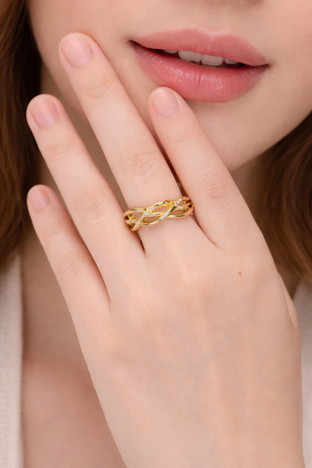 Minimal Wave Design Ring for Women | Elegant Openwork Everyday Ring | Lightweight Jewelry