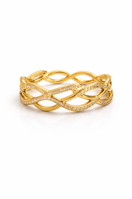 Minimal Wave Design Ring for Women | Elegant Openwork Everyday Ring | Lightweight Jewelry