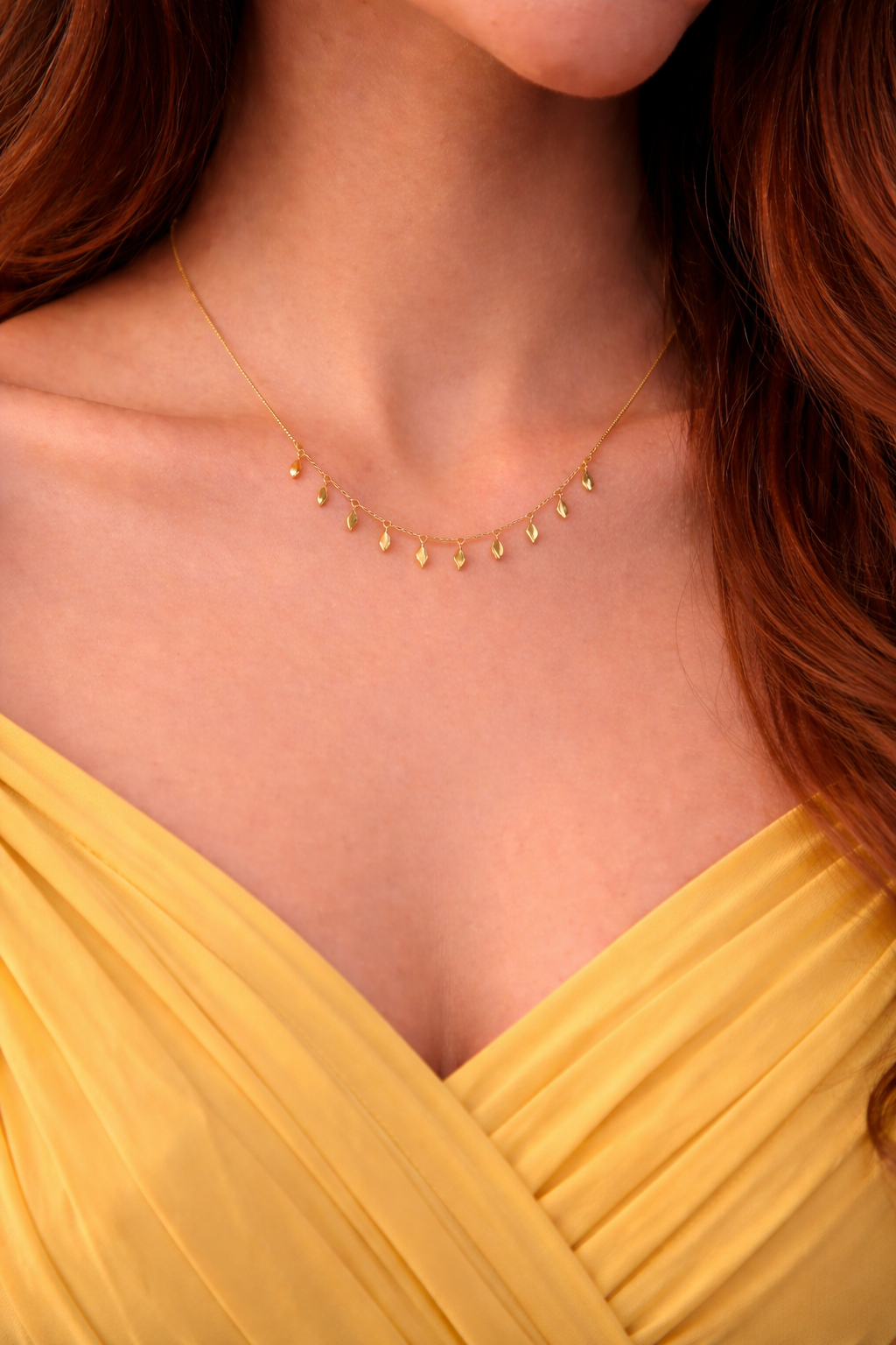 Minimal Gold Charm Necklace for Women | Elegant Dainty Drop Chain Jewelry