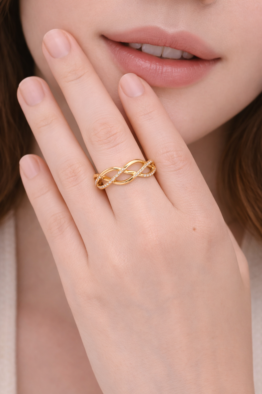 Elegant Vine Pattern Ring for Women | Minimal Woven Design | Trendy Everyday Statement Ring