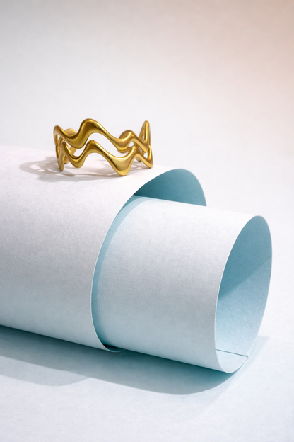 Minimal Zigzag Wave Ring for Women | Bold Modern Open Ring | Trendy Everyday Jewelry