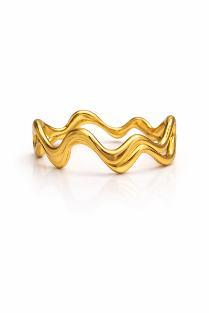 Minimal Zigzag Wave Ring for Women | Bold Modern Open Ring | Trendy Everyday Jewelry