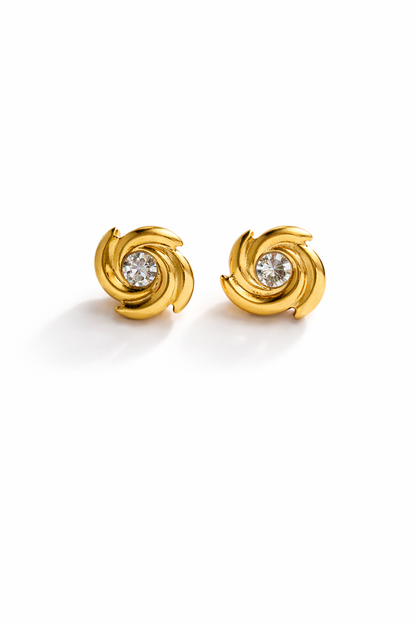 Gold Rose Flower Stud Earrings for Women | Elegant Floral Minimal Jewelry