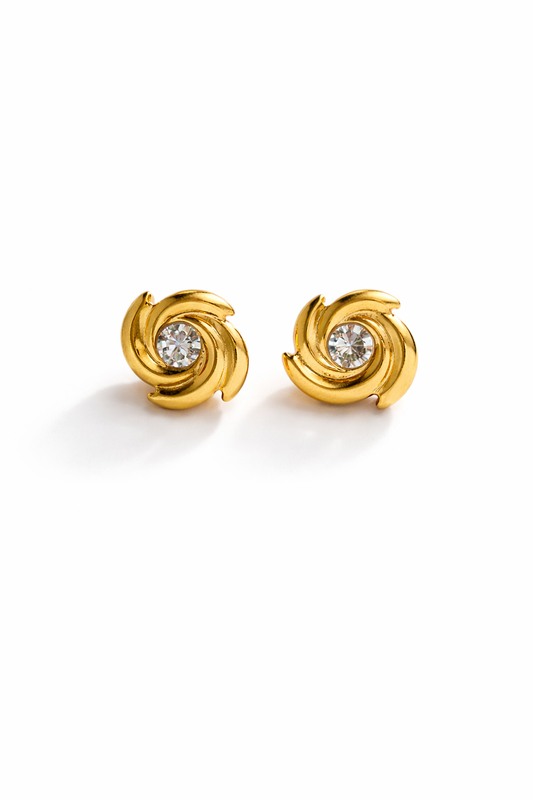 Gold Rose Flower Stud Earrings for Women | Elegant Floral Minimal Jewelry