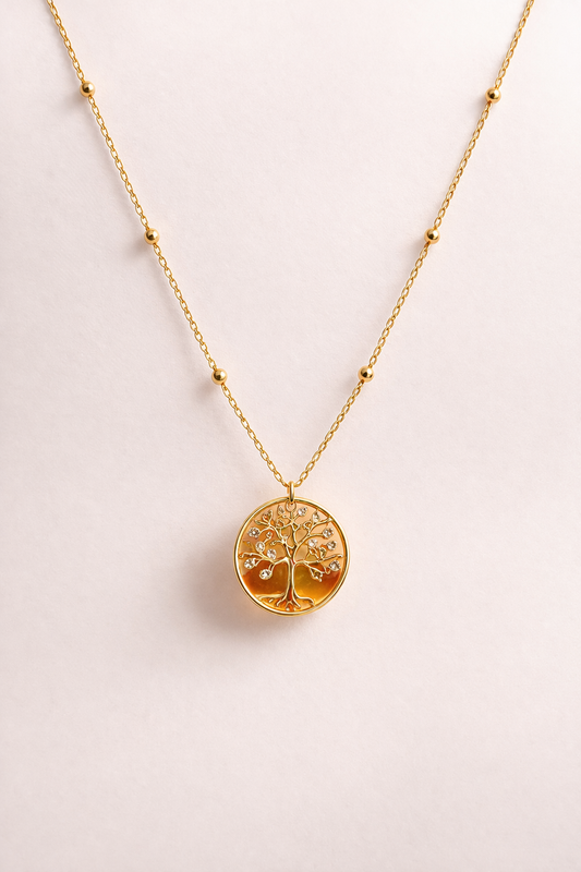 Gold Tree of Life Pendant Necklace | Minimal Symbolic Necklace for Women