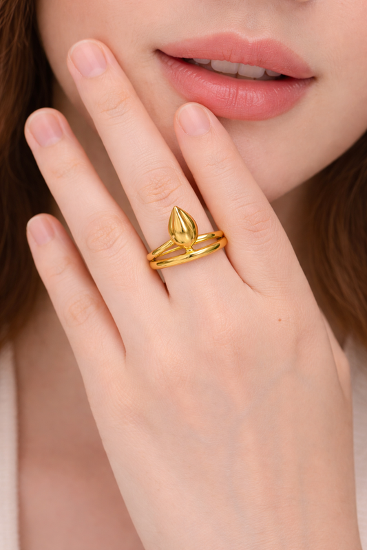 Minimal Statement Dome Ring for Women | Modern Open Adjustable Ring | Elegant Bold Jewelry