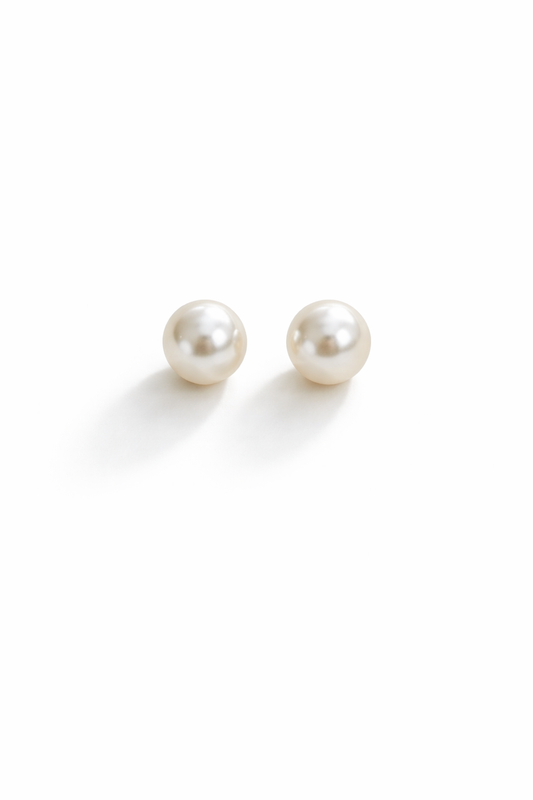 Classic Pearl Stud Earrings for Women | Minimal Elegant Everyday Pearl Earrings | Timeless Jewelry