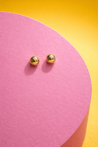 Classic Gold Ball Stud Earrings for Women | Minimal Everyday Wear Jewelry