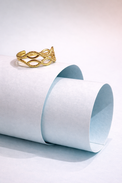 Elegant Vine Pattern Ring for Women | Minimal Woven Design | Trendy Everyday Statement Ring