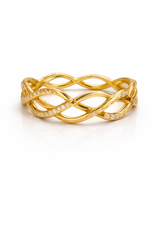 Elegant Vine Pattern Ring for Women | Minimal Woven Design | Trendy Everyday Statement Ring