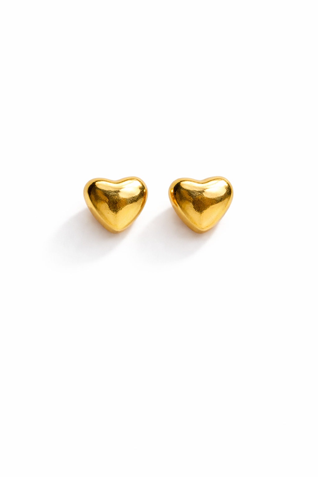 Gold Heart Stud Earrings for Women | Minimal Cute Love Design | Everyday Wear Jewelry