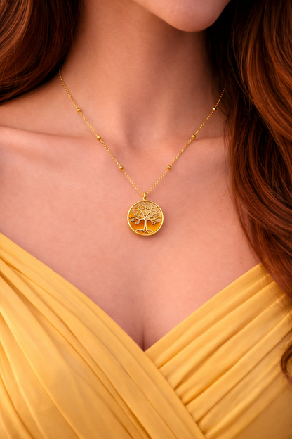 Gold Tree of Life Pendant Necklace | Minimal Symbolic Necklace for Women
